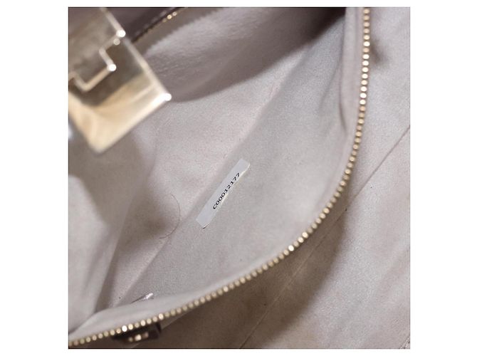Borsa Jimmy Choo Riley Small Star Studs in pelle grigia e oro Auth bs36088 Marrone D'oro - vista 21