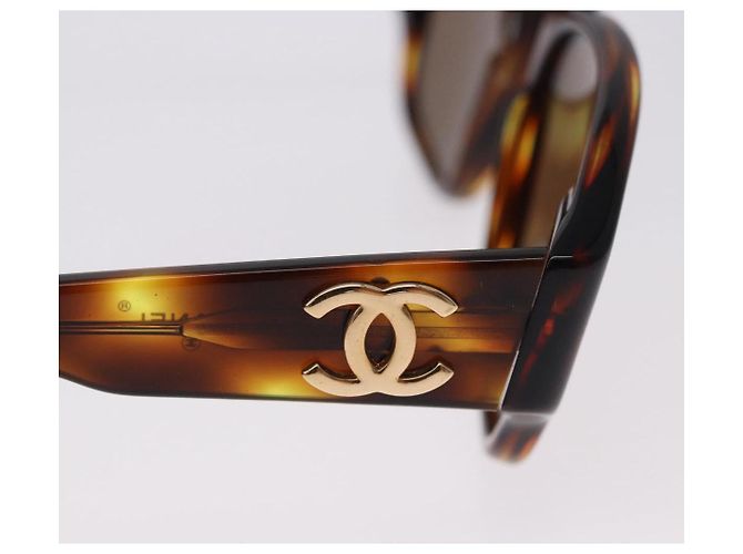 Gafas de sol CHANEL de plástico Marrón CC Auth BA14362M Castaño - vista 7