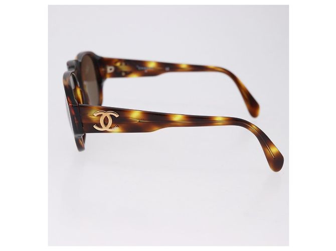 Gafas de sol CHANEL de plástico Marrón CC Auth BA14362M Castaño - vista 8