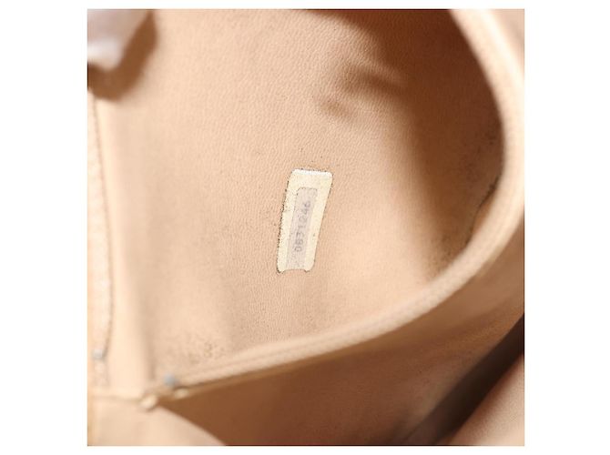 CHANEL Borsa a Spalla Matelasse in Pelle di Agnello Beige Oro CC Auth 193017 D'oro - vista 22