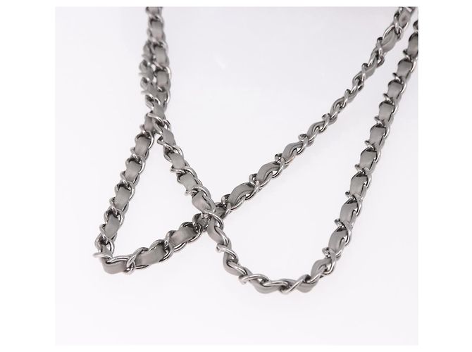 CHANEL beads Chain Matelasse 25 Bag Tweed Black Silver CC Auth yk20617SM Silvery - view 7