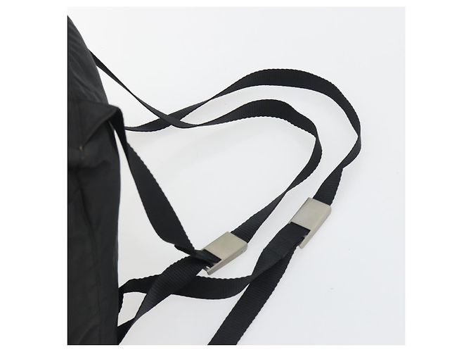Zaino PRADA Nylon Nero Argento Auth ar13994 - vista 10