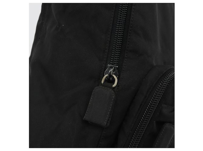 Zaino PRADA Nylon Nero Argento Auth ar13994 - vista 17