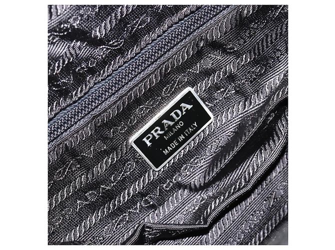 Zaino PRADA Nylon Nero Argento Auth ar13994 - vista 18
