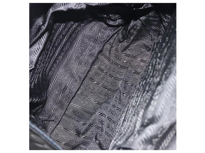 Zaino PRADA Nylon Nero Argento Auth ar13994 - vista 19