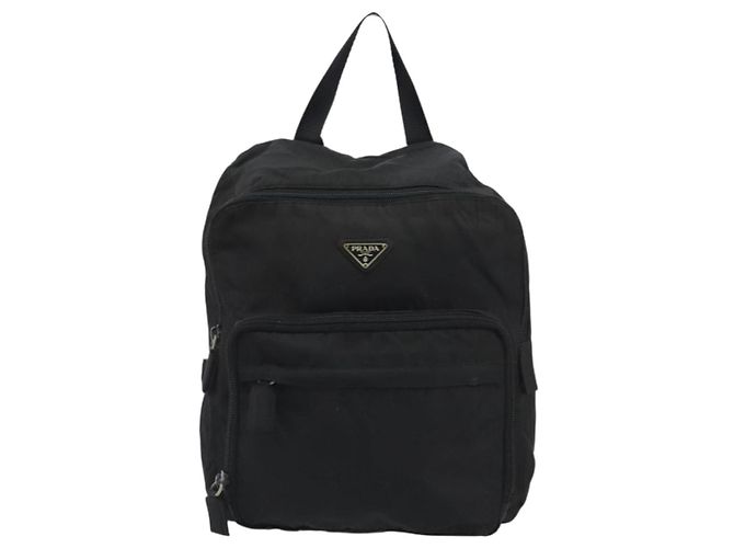 Zaino PRADA Nylon Nero Argento Auth ar13994 - vista 2