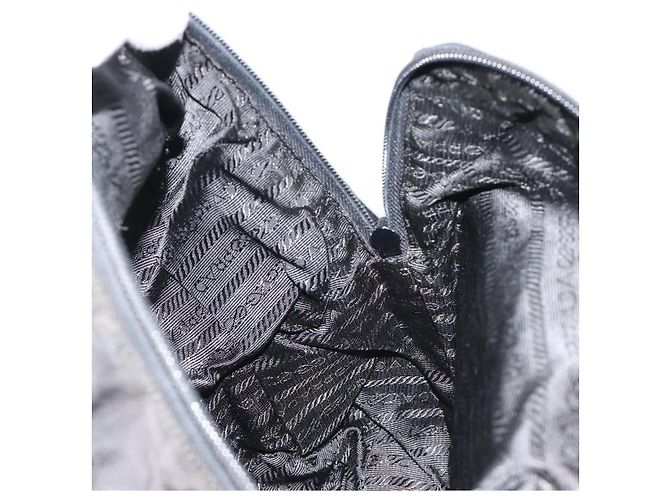 Zaino PRADA Nylon Nero Argento Auth ar13994 - vista 20