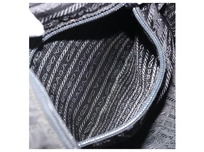 Zaino PRADA Nylon Nero Argento Auth ar13994 - vista 23