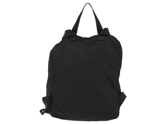 Zaino PRADA Nylon Nero Argento Auth ar13994 - vista 3