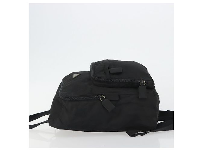 Zaino PRADA Nylon Nero Argento Auth ar13994 - vista 5