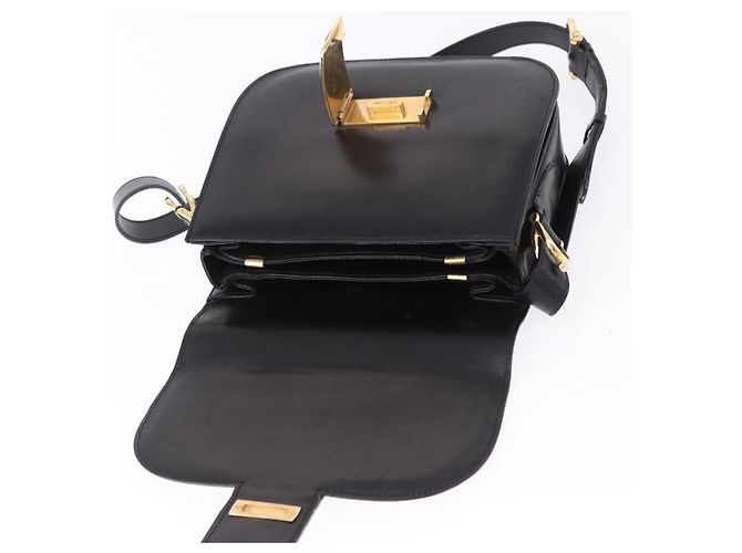 Céline Borsa a tracolla CELINE Horse Carriage in pelle nera Auth 191795 Nero - vista 15
