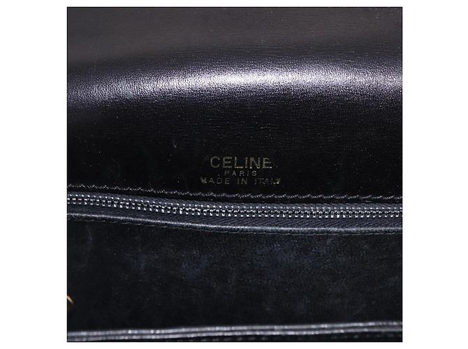 Céline Borsa a tracolla CELINE Horse Carriage in pelle nera Auth 191795 Nero - vista 16
