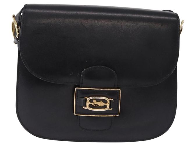 Céline Borsa a tracolla CELINE Horse Carriage in pelle nera Auth 191795 Nero - vista 2