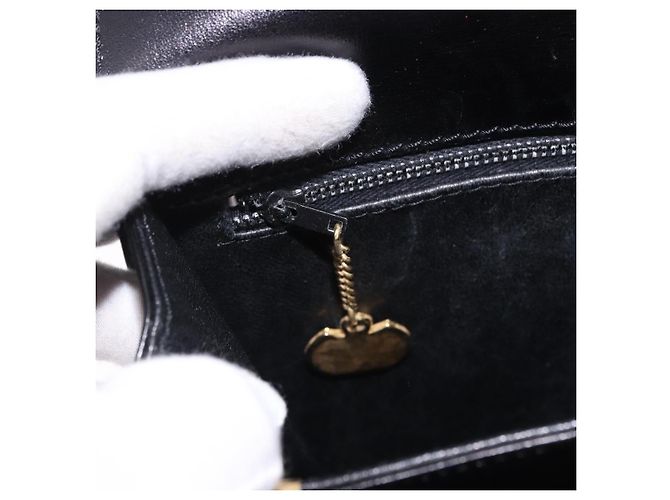 Céline Borsa a tracolla CELINE Horse Carriage in pelle nera Auth 191795 Nero - vista 22