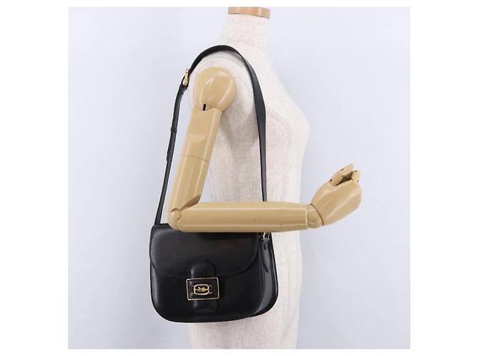Céline Borsa a tracolla CELINE Horse Carriage in pelle nera Auth 191795 Nero - vista 26