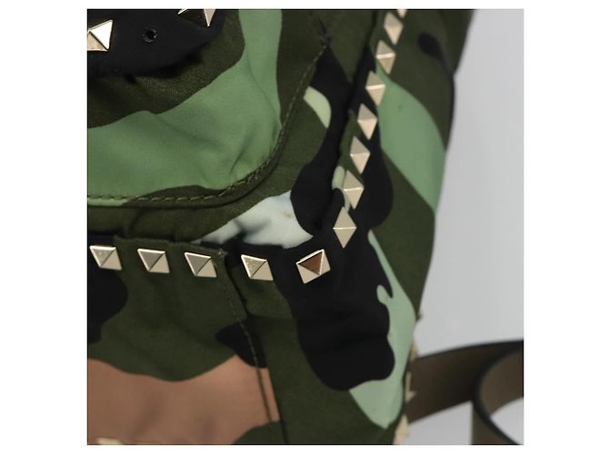 Zaino VALENTINO Nylon Khaki Gold Camouflage Auth BA13995 D'oro Cachi - vista 15