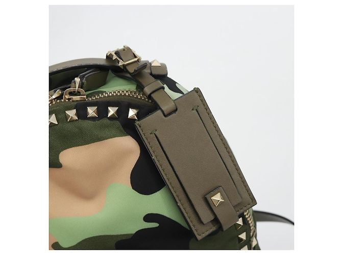 Zaino VALENTINO Nylon Khaki Gold Camouflage Auth BA13995 D'oro Cachi - vista 19