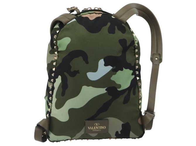 Zaino VALENTINO Nylon Khaki Gold Camouflage Auth BA13995 D'oro Cachi - vista 2