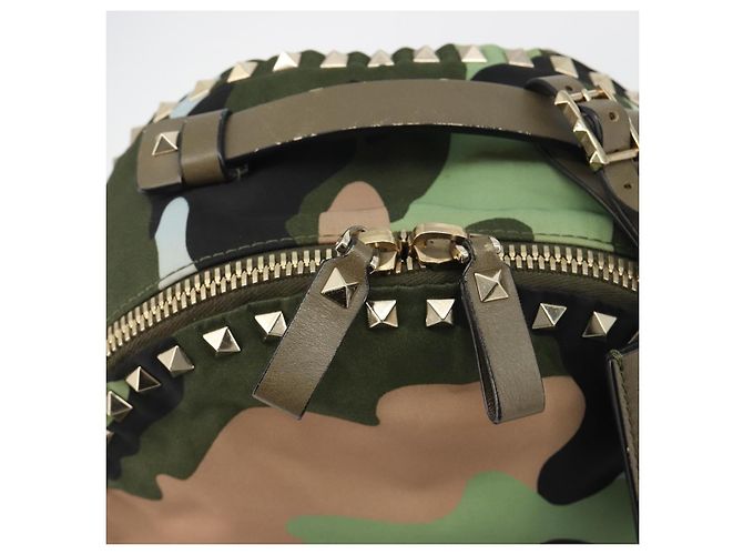 Zaino VALENTINO Nylon Khaki Gold Camouflage Auth BA13995 D'oro Cachi - vista 20