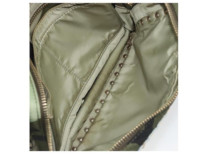 Zaino VALENTINO Nylon Khaki Gold Camouflage Auth BA13995 D'oro Cachi - vista 25