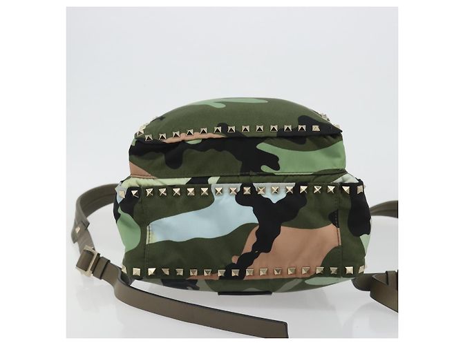 Zaino VALENTINO Nylon Khaki Gold Camouflage Auth BA13995 D'oro Cachi - vista 5