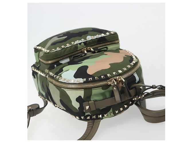 Zaino VALENTINO Nylon Khaki Gold Camouflage Auth BA13995 D'oro Cachi - vista 6