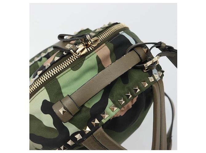 Zaino VALENTINO Nylon Khaki Gold Camouflage Auth BA13995 D'oro Cachi - vista 7