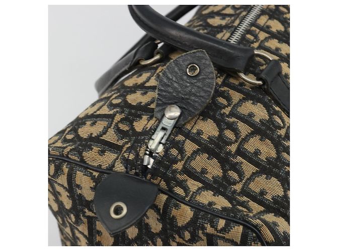 Borsa Boston Christian Dior Trotter Canvas Blu Navy Argento Auth 192214 - vista 14