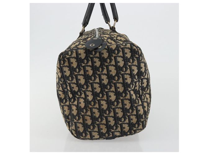 Borsa Boston Christian Dior Trotter Canvas Blu Navy Argento Auth 192214 - vista 5