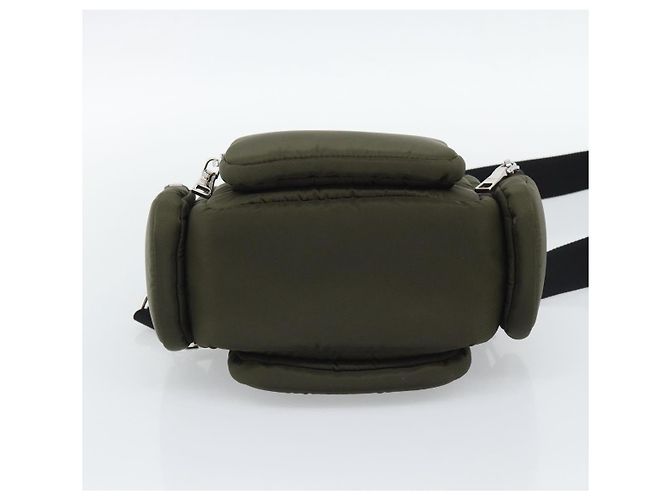 Bolso PRADA Nylon 2way Khaki Silver Auth SW2636SAM Plata Caqui - vista 11