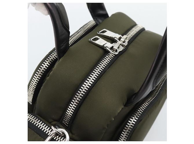 Bolso PRADA Nylon 2way Khaki Silver Auth SW2636SAM Plata Caqui - vista 6