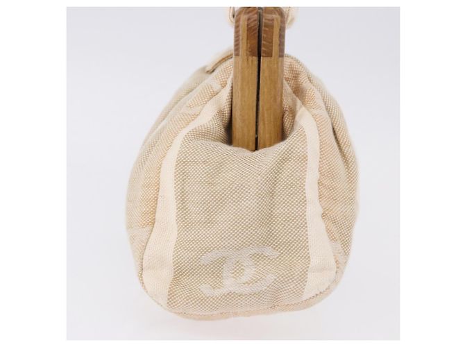 Borsa CHANEL Tela Beige Oro CC Auth 192039V D'oro - vista 4