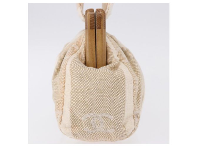 Borsa CHANEL Tela Beige Oro CC Auth 192039V D'oro - vista 5
