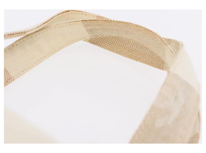 Borsa CHANEL Tela Beige Oro CC Auth 192039V D'oro - vista 8