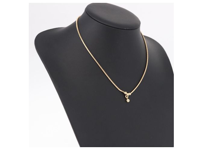Collana a catena snake Christian Dior Metallo Tonalità Oro Auth SW2518 - vista 14