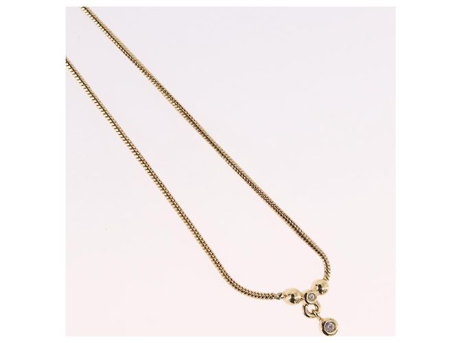 Collana a catena snake Christian Dior Metallo Tonalità Oro Auth SW2518 - vista 4