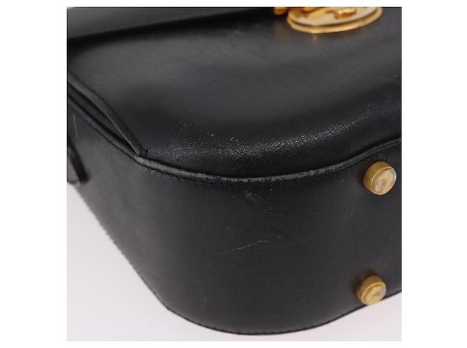 Borsa a Spalla Salvatore Ferragamo in Pelle Nera e Oro Auth gh2148 Nero D'oro - vista 11