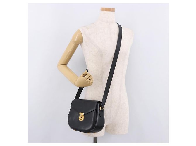 Borsa a Spalla Salvatore Ferragamo in Pelle Nera e Oro Auth gh2148 Nero D'oro - vista 26