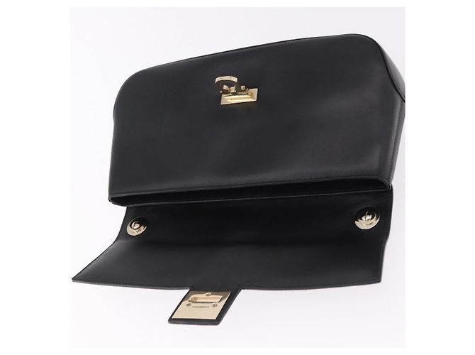 Borsa Salvatore Ferragamo Gancini in pelle nera e oro Auth bs36169V Nero D'oro - vista 15