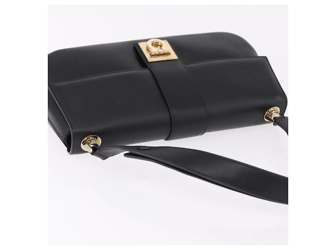 Borsa Salvatore Ferragamo Gancini in pelle nera e oro Auth bs36169V Nero D'oro - vista 6