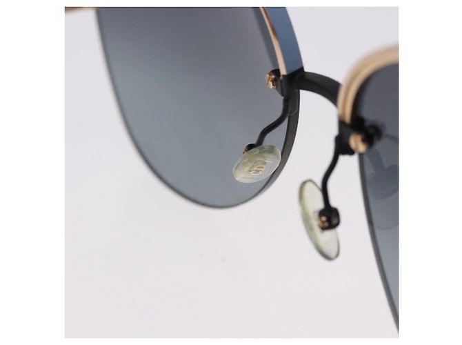 Gafas de sol Christian Dior metal Light Blue Black Auth BA14499A Negro Azul claro - vista 11
