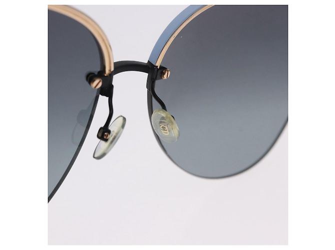 Gafas de sol Christian Dior metal Light Blue Black Auth BA14499A Negro Azul claro - vista 12