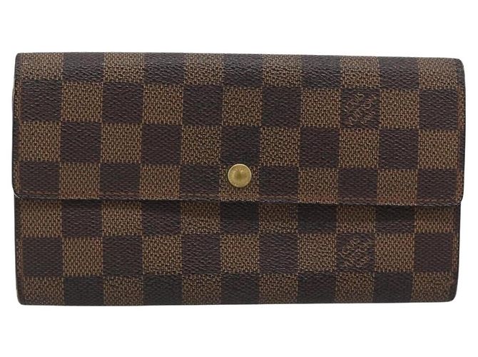 LOUIS VUITTON PRADA Long Wallet Leather PVC 2 Set Black Brown LV Auth ar14087 Marrone Nero - vista 2