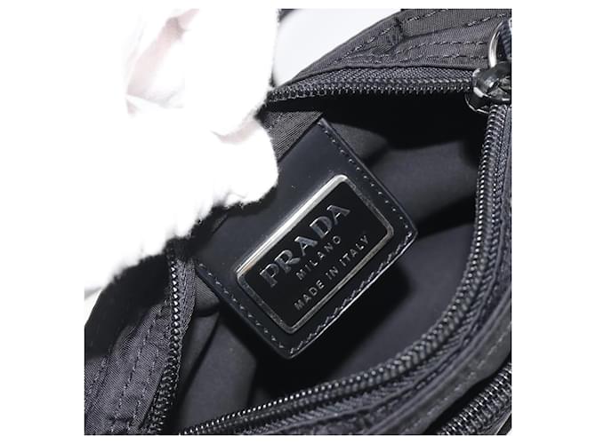 Borsa a Spalla PRADA Nylon Nero Argento Auth 191800V - vista 16