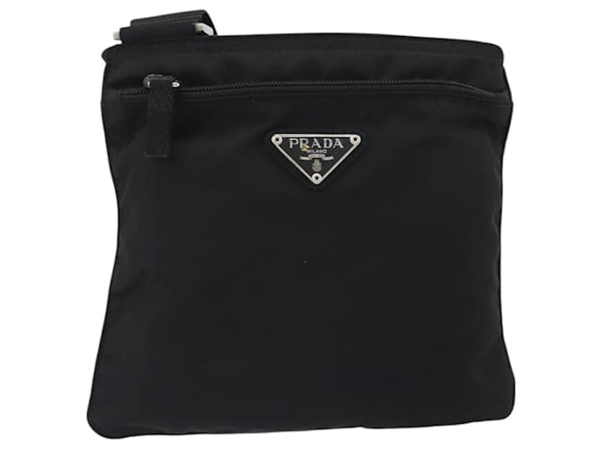 Borsa a Spalla PRADA Nylon Nero Argento Auth 191800V - vista 2