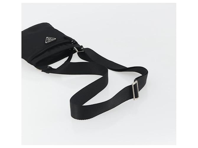 Borsa a Spalla PRADA Nylon Nero Argento Auth 191800V - vista 7