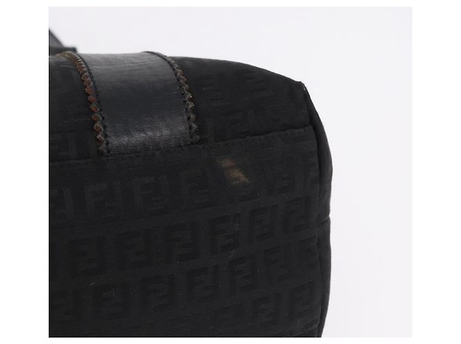Borsa Tote FENDI Zucchino Canvas Nera Oro Auth ka5213 Nero D'oro - vista 10
