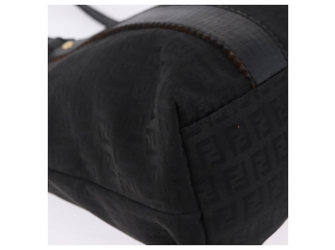 Borsa Tote FENDI Zucchino Canvas Nera Oro Auth ka5213 Nero D'oro - vista 11