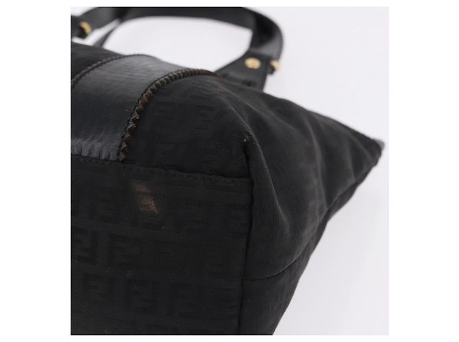 Borsa Tote FENDI Zucchino Canvas Nera Oro Auth ka5213 Nero D'oro - vista 12
