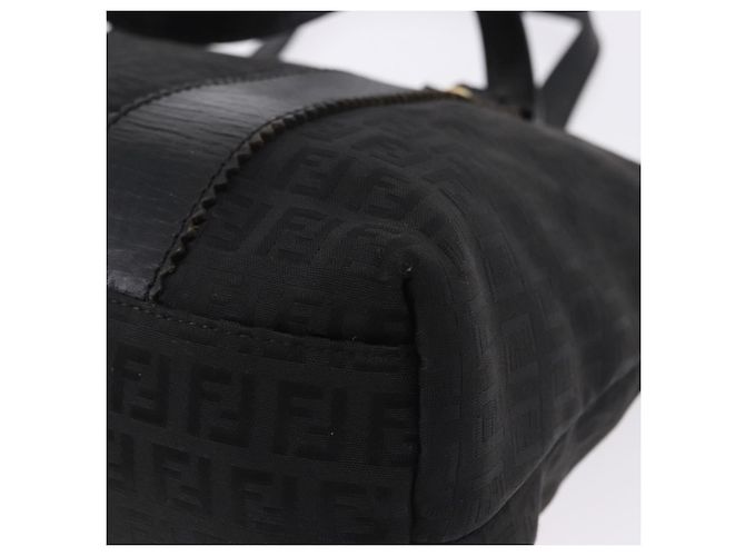 Borsa Tote FENDI Zucchino Canvas Nera Oro Auth ka5213 Nero D'oro - vista 14